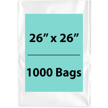 26X26 inches Clear Flat Poly Bags 1Mil Open Top (LDPE)